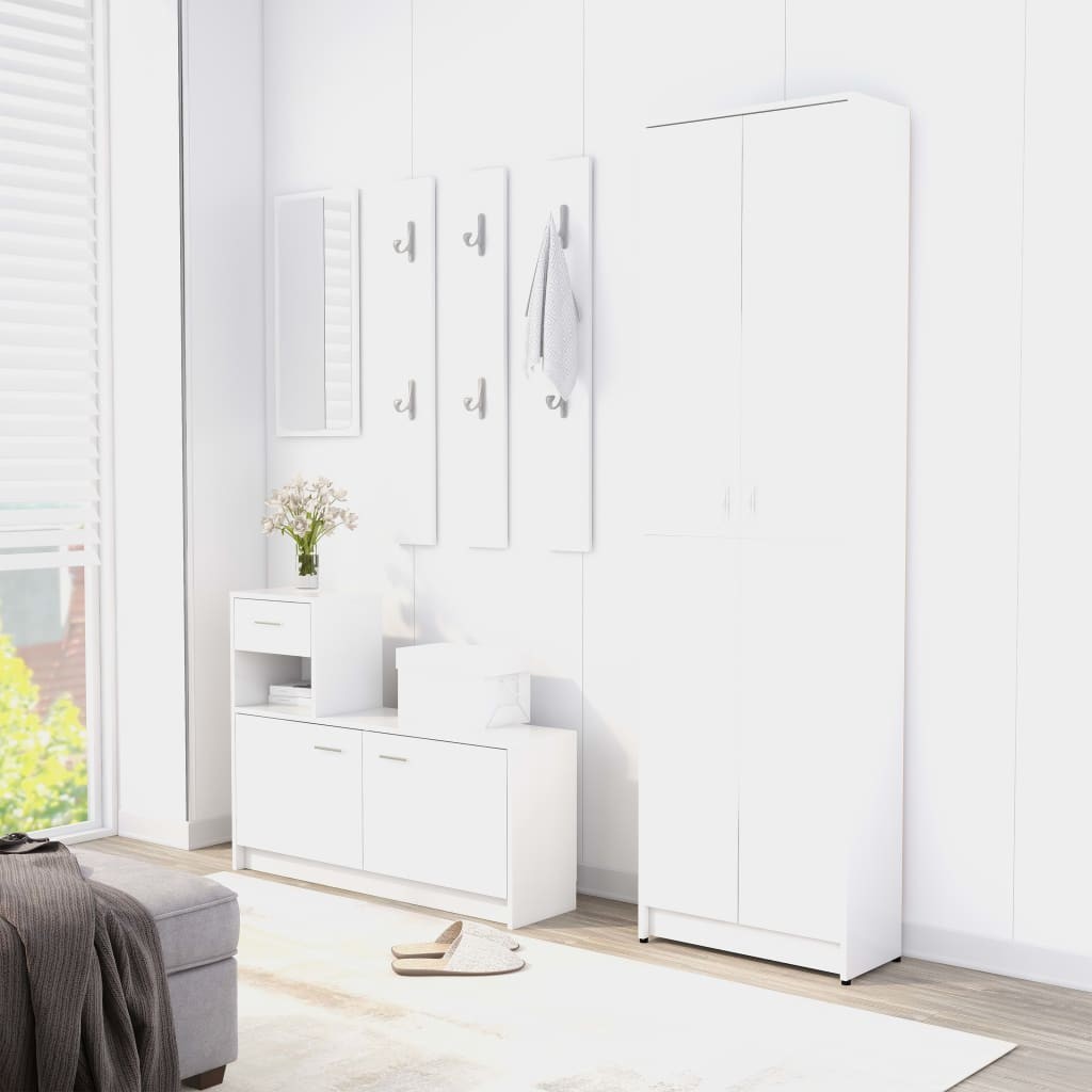 Hallway Wardrobe White 55x25x189 Cm Chipboard 9 Hallway Wardrobe White 55x25x189 cm Chipboard